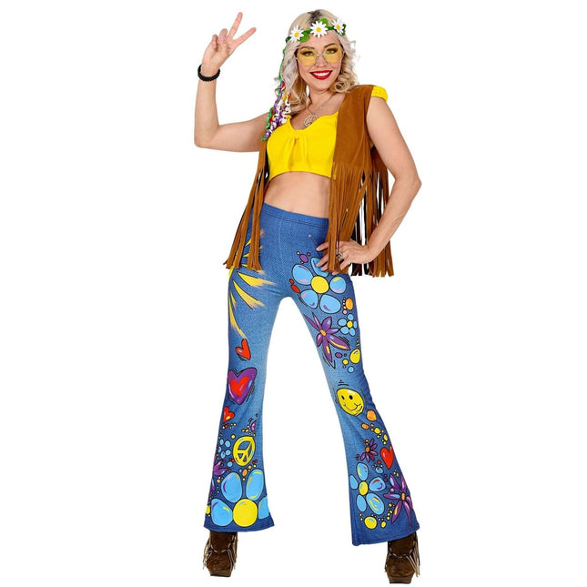 Hippie 60S Legging Blauw Dames van Widmann koop je bij Partywinkel
