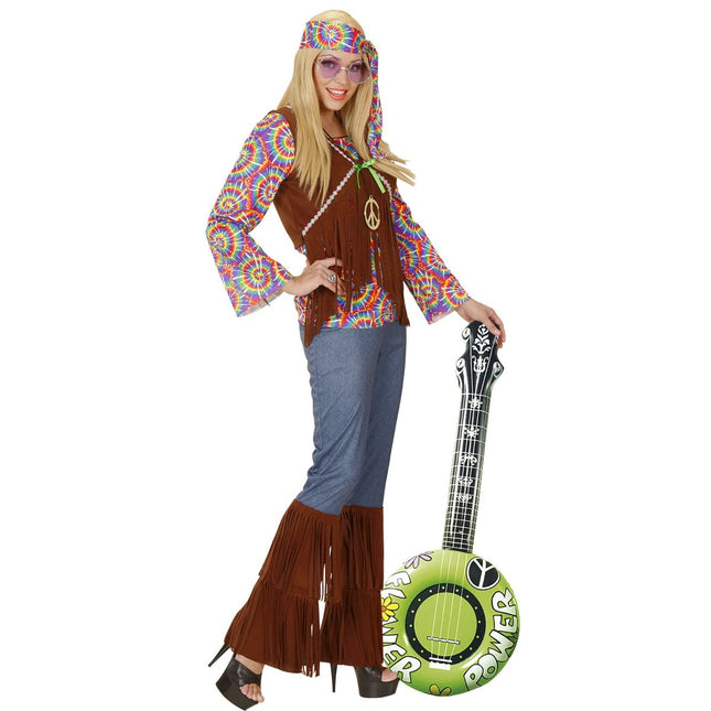 Hippie 60S Nep Banjo Groen Opblaasbaar 1m van Widmann koop je bij Partywinkel