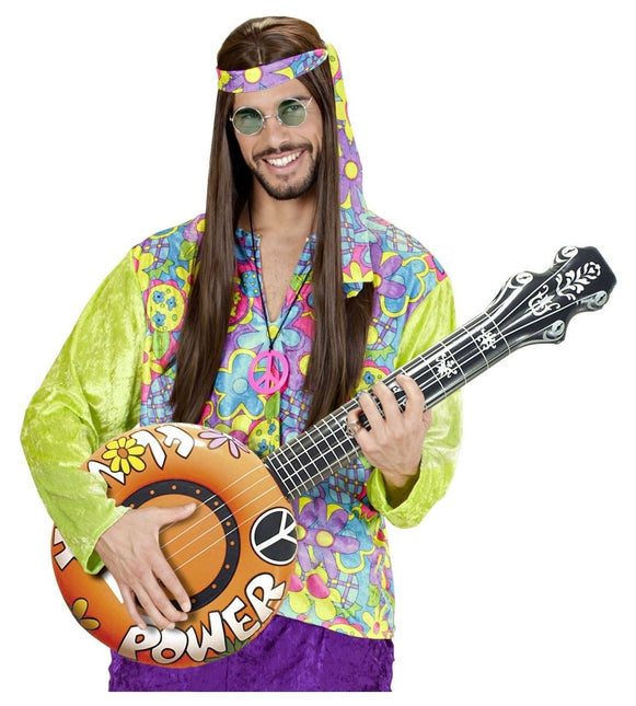 Hippie 60S Nep Banjo Oranje Opblaasbaar 1m van Widmann koop je bij Partywinkel