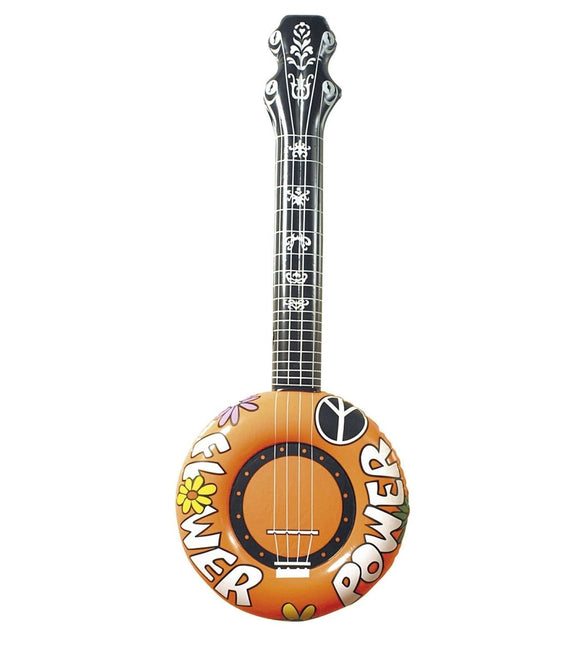 Hippie 60S Nep Banjo Oranje Opblaasbaar 1m van Widmann koop je bij Partywinkel