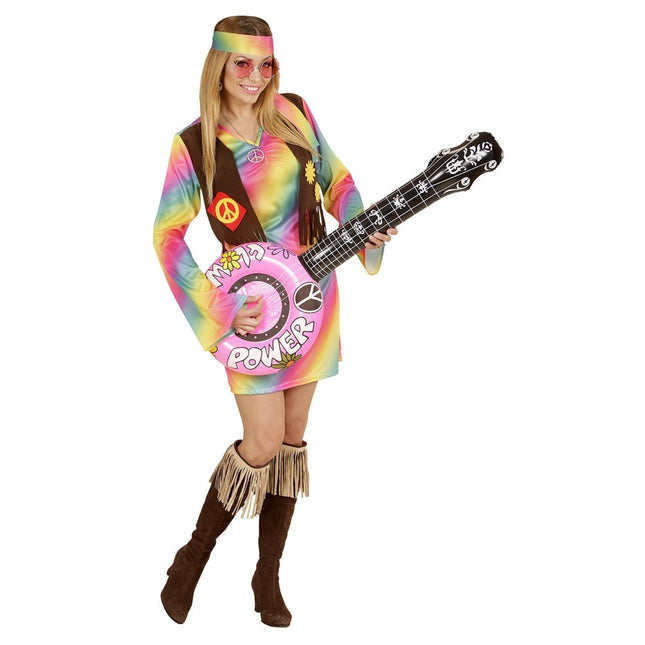 Hippie 60S Nep Banjo Roze Opblaasbaar 1m van Widmann koop je bij Partywinkel