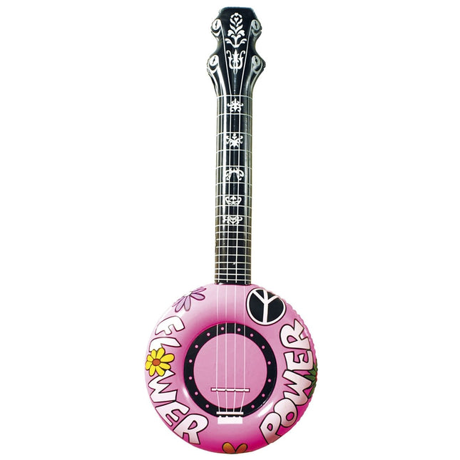 Hippie 60S Nep Banjo Roze Opblaasbaar 1m van Widmann koop je bij Partywinkel