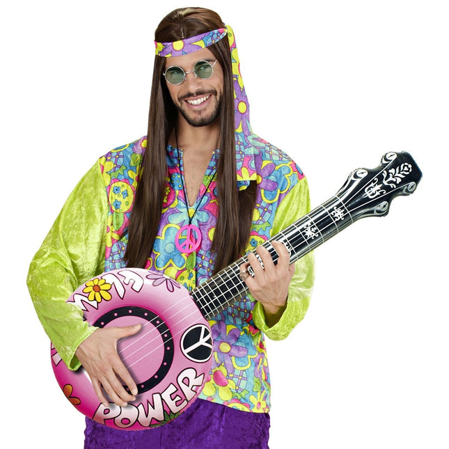 Hippie 60S Nep Banjo Roze Opblaasbaar 1m van Widmann koop je bij Partywinkel