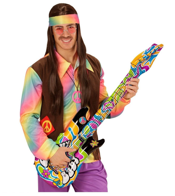 Hippie 60S Opblaas Gitaar 1,05m van Widmann koop je bij Partywinkel