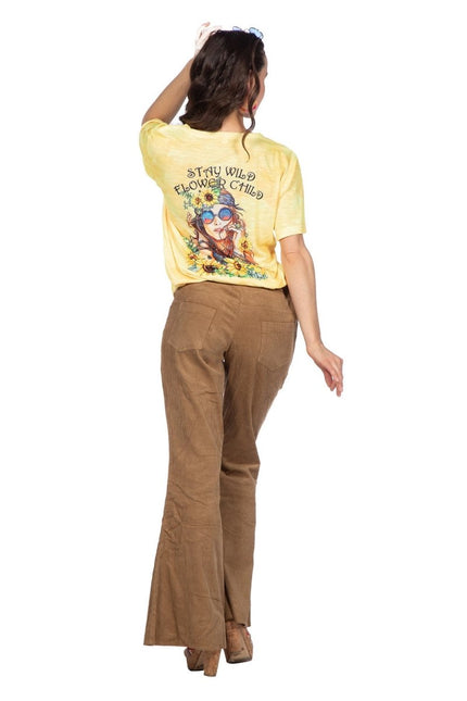 Hippie 60S Shirt Geel Dames van Wilbers & Wilbers koop je bij Partywinkel