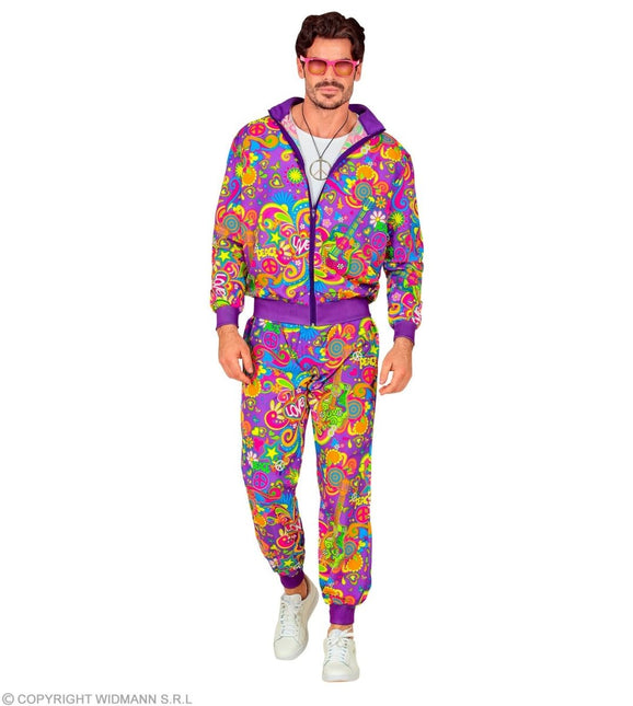 Hippie 60S Trainingspak Fout Paars van Widmann koop je bij Partywinkel