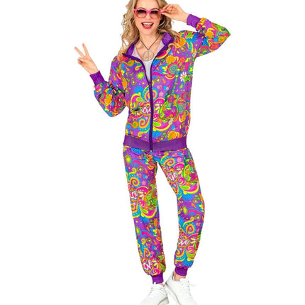 Hippie 60S Trainingspak Fout Paars van Widmann koop je bij Partywinkel