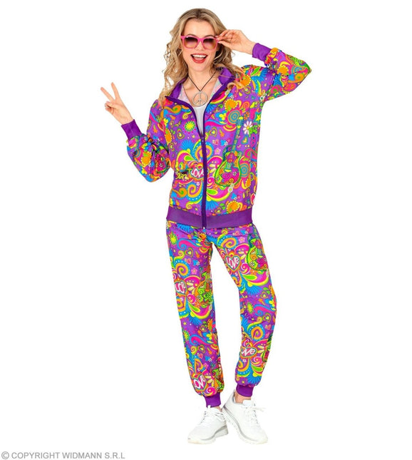 Hippie 60S Trainingspak Fout Paars van Widmann koop je bij Partywinkel