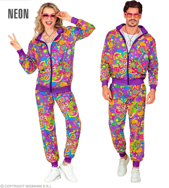 Hippie 60S Trainingspak Fout Paars van Widmann koop je bij Partywinkel