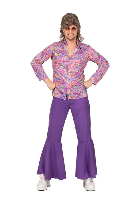 Hippie Blouse Bloemen Paars van Wilbers & Wilbers koop je bij Partywinkel