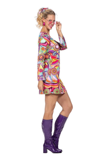 Hippie jurkje roze bloemen van Wilbers & Wilbers koop je bij Partywinkel
