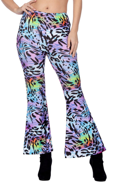 Hippie 60S Broek Paars Panterprint van Wilbers & Wilbers koop je bij Partywinkel