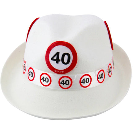 Hoed 40 Jaar Verkeersbord van Folat koop je bij Partywinkel