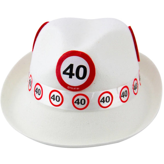 Hoed 40 Jaar Verkeersbord van Folat koop je bij Partywinkel