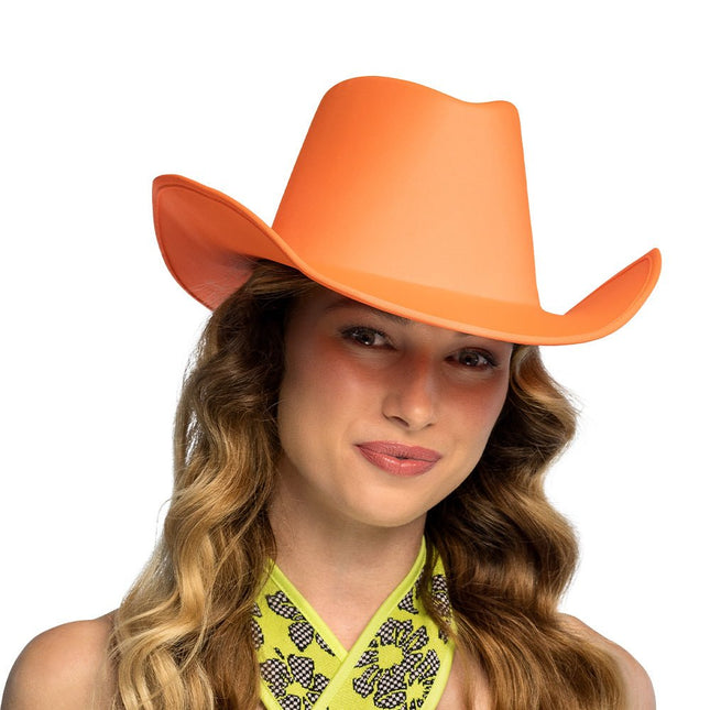 Hoed cowboy Blaze neonoranje van Boland koop je bij Partywinkel