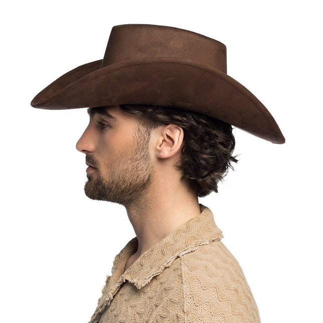 Hoed cowboy Bronco bruin van Boland koop je bij Partywinkel