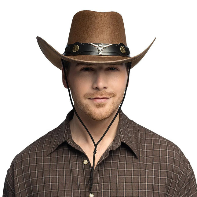 Hoed cowboy Wyatt bruin van Boland koop je bij Partywinkel