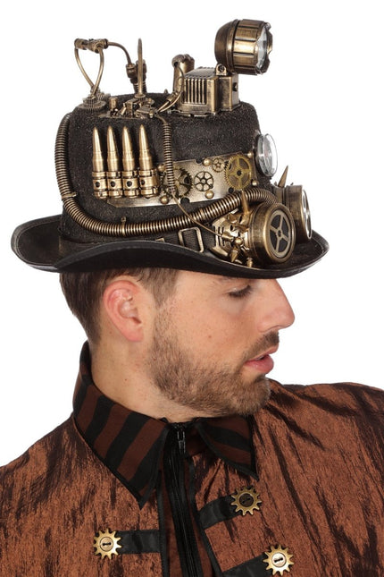 Hoed Steampunk Met Mijnlamp van Wilbers & Wilbers koop je bij Partywinkel