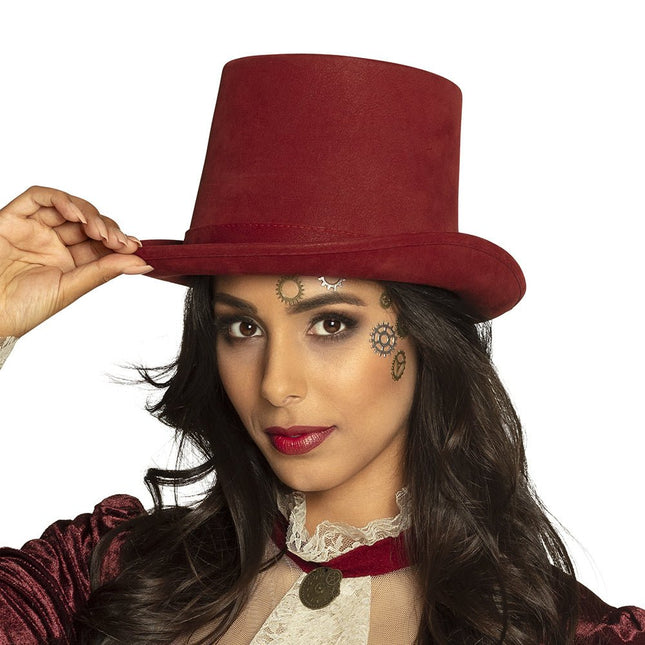 Hoed Steamtopper Bordeaux van Boland koop je bij Partywinkel