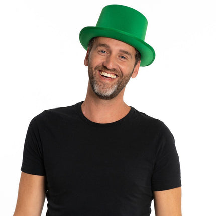 Hoge Hoed Satijn Groen van Partychimp koop je bij Partywinkel