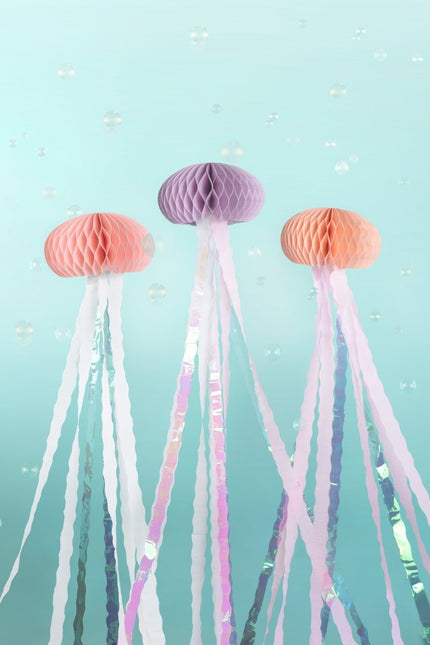 Holografisch Hangdecoratie Kwallen 1,56m 3st van Partydeco koop je bij Partywinkel