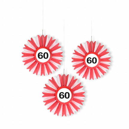 Honeycomb 60 Jaar Verkeersbord 25cm 3st van Folat koop je bij Partywinkel
