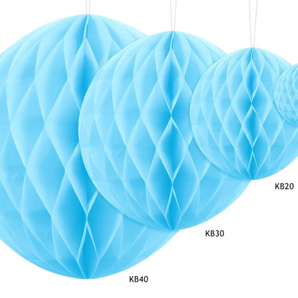 Honeycomb Bal Lichtblauw 10cm van Partydeco koop je bij Partywinkel