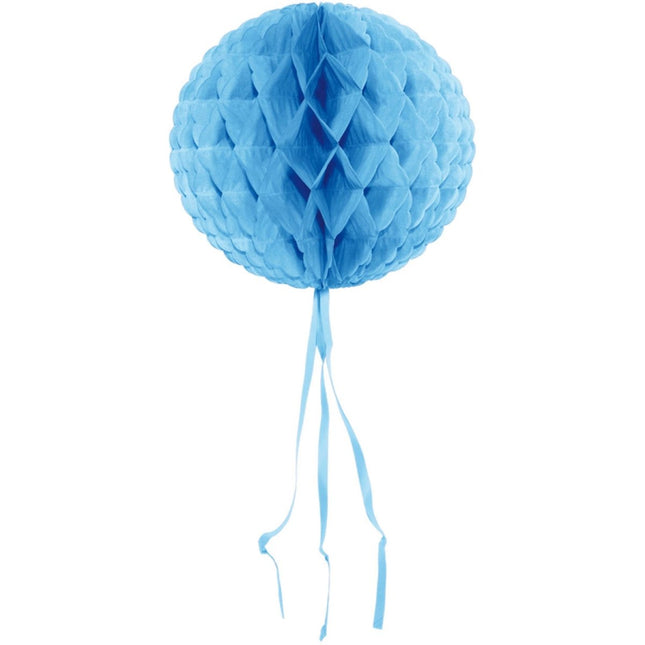 Honeycomb Bal Lichtblauw Franje 30cm van Folat koop je bij Partywinkel