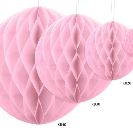 Honeycomb Bal Lichtroze 40cm van Partydeco koop je bij Partywinkel