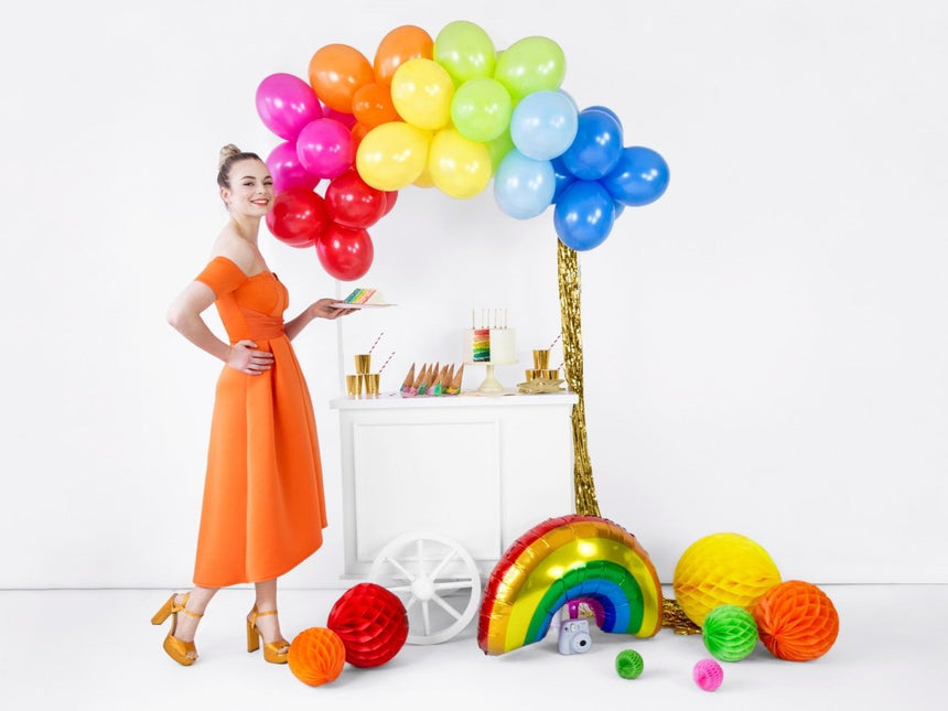 Honeycomb Bal Rood 30cm van Partydeco koop je bij Partywinkel