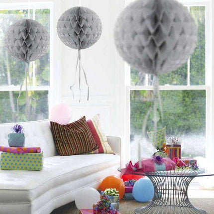 Honeycomb Bal Zilver 30cm van Folat koop je bij Partywinkel