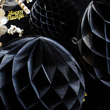 Honeycomb Bal Zwart 10cm van Partydeco koop je bij Partywinkel