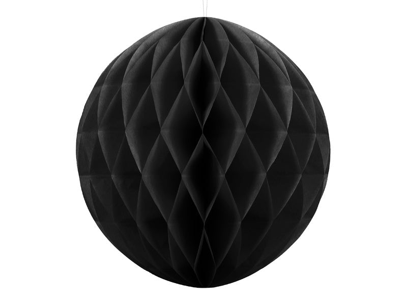 Honeycomb Bal Zwart 20cm van Partydeco koop je bij Partywinkel