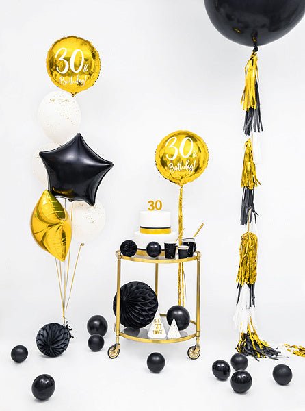 Honeycomb Bal Zwart 20cm van Partydeco koop je bij Partywinkel
