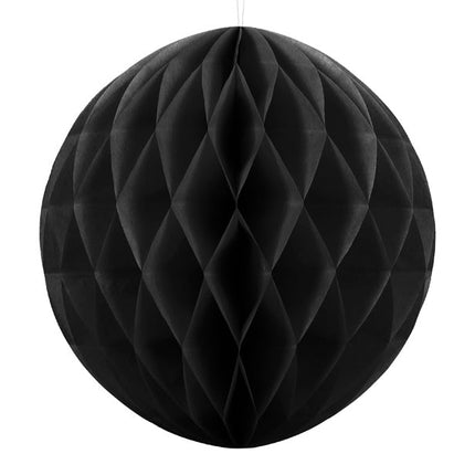 Honeycomb Bal Zwart 40cm van Partydeco koop je bij Partywinkel