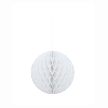 Honeycomb Bol Wit 20cm van Unique koop je bij Partywinkel