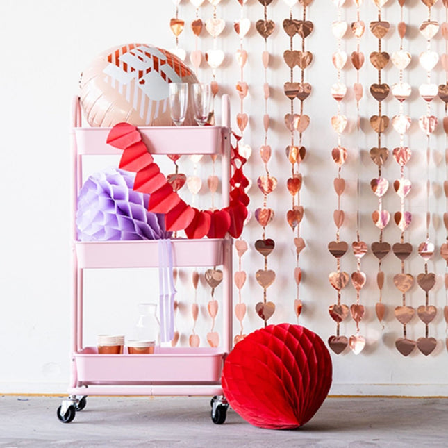 Honeycomb Rood Hart 30cm van Folat koop je bij Partywinkel