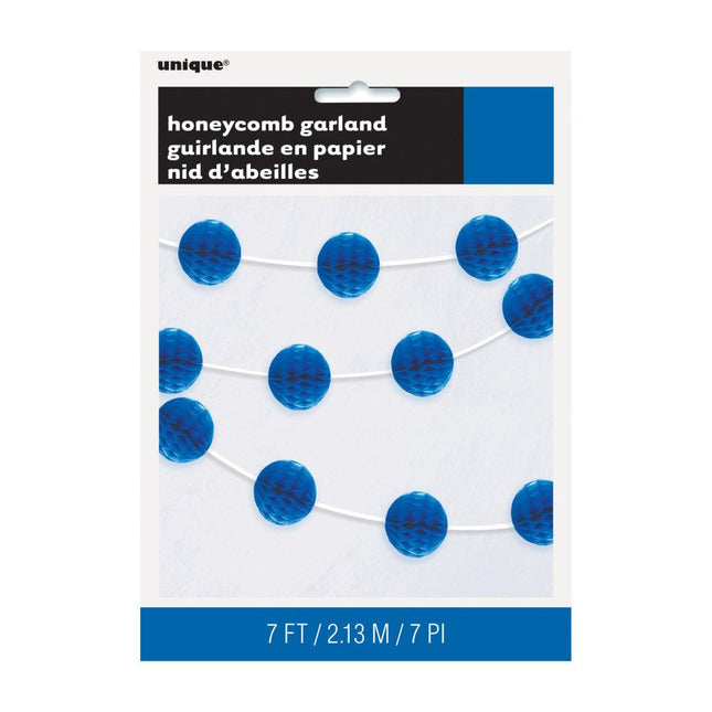 Honeycomb Slinger Blauw 2,2m van Unique koop je bij Partywinkel
