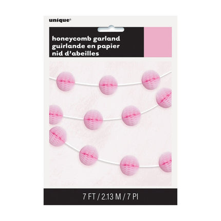 Honeycomb Slinger Lichtroze 2,2m van Unique koop je bij Partywinkel