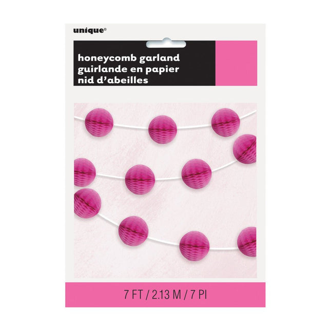 Honeycomb Slinger Roze 2,2m van Unique koop je bij Partywinkel