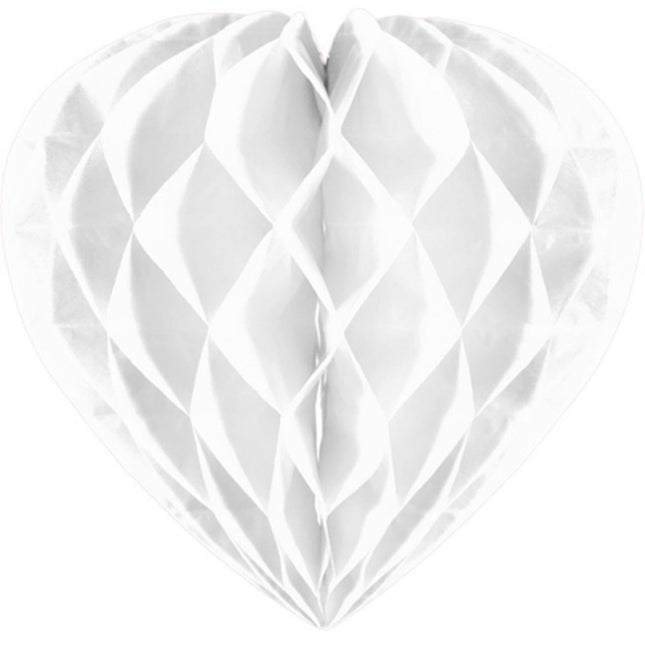 Honeycomb Wit Hart 30cm van Folat koop je bij Partywinkel