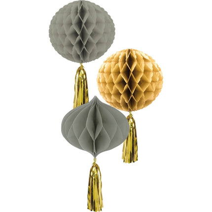 Honeycombs Golden Dawn - 3 stuks van Folat koop je bij Partywinkel