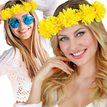 Hoofdband Bloemen Geel van Widmann koop je bij Partywinkel