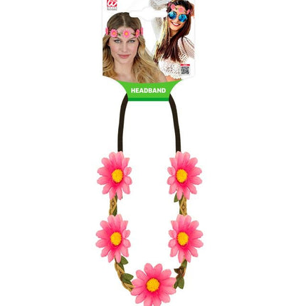 Hoofdband Bloemen Roze van Widmann koop je bij Partywinkel