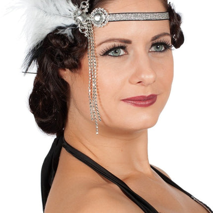 Charleston Hoofdband Wit Zilver van Wilbers & Wilbers koop je bij Partywinkel
