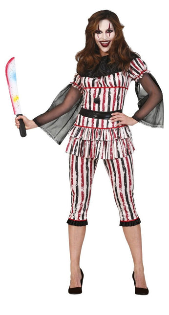 Horror Clown Halloween Kostuum Dames Rood van Fiestas Guirca koop je bij Partywinkel