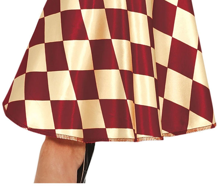Horror Clown Halloween Kostuum Dames Rood Goud van Fiestas Guirca koop je bij Partywinkel