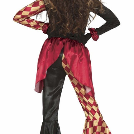 Horror Clown Halloween Kostuum Dames Rood Goud van Fiestas Guirca koop je bij Partywinkel