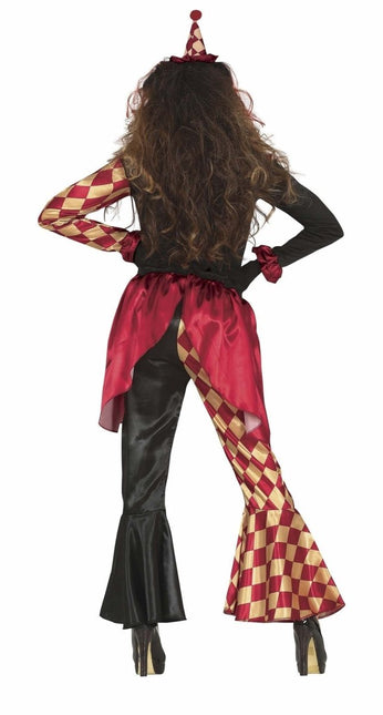 Horror Clown Halloween Kostuum Dames Rood Goud van Fiestas Guirca koop je bij Partywinkel