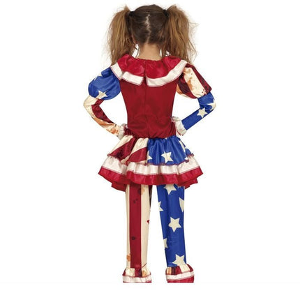 Horror Clown Halloween Kostuum Meisje Blauw Rood van Fiestas Guirca koop je bij Partywinkel